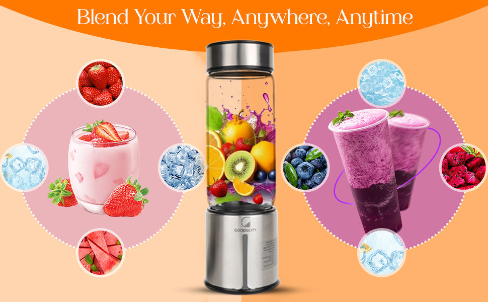 Portable USB Rechargeable Mini Juicer Blender,Electric Juicer Bottle For Smoothies and Juices, Mixer Juicer that Crushes Ice,