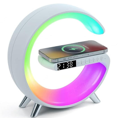 New Multi-Function Bluetooth Table Lamp with Wireless Charger Speaker Alarm Clock App Control