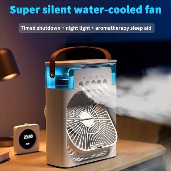 Portable Air Conditioner Fan 3 Wind Speeds 600ml Air Humidifier 7s LED Night Light Personal Cooling Fan Air Cooler Ice Air Cooler Fan Sprays 2 Year Warranty